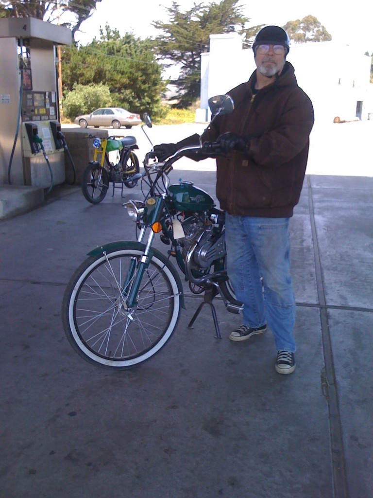 Mike Bryant pulled up on his new Whizzer and chatted a bunch. Only moped we encountered. Close enough. Way to MIKE!